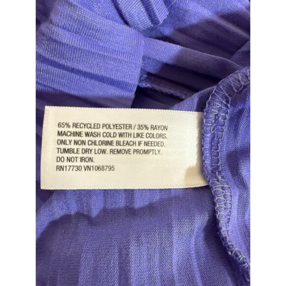 A New Day Tank Style Flowy Pleated Midi Knit Plisse Dress Size L Purple Blue - Picture 8 of 8